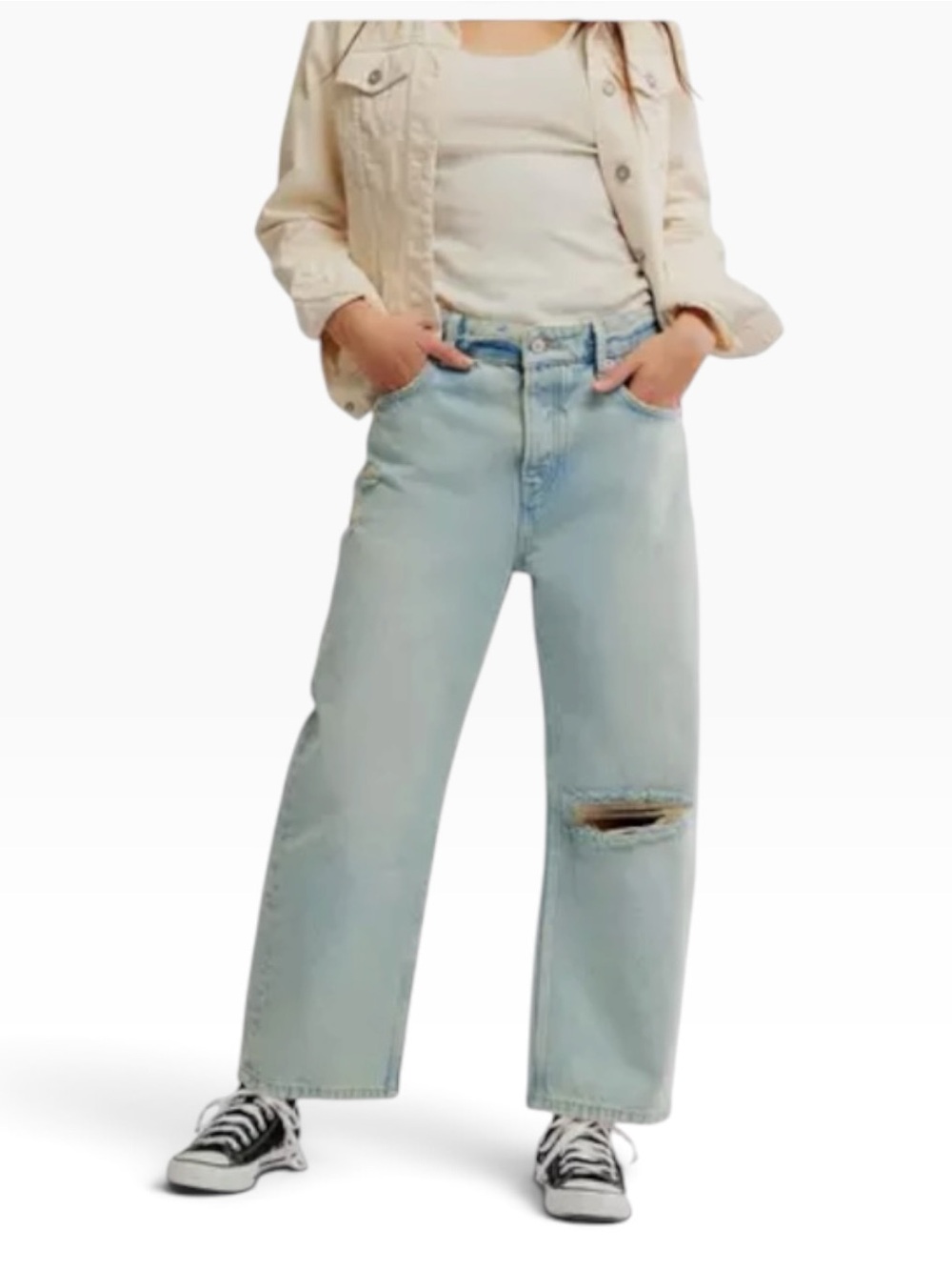We The Free People distressed Deep Trance relaxed boyfriend jeans NWT 29